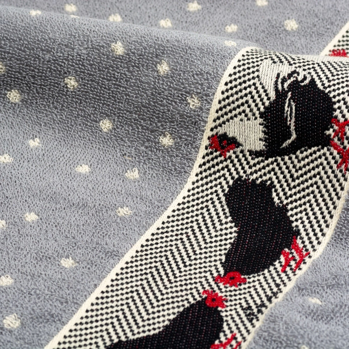 Kitchen Towel Chickens 100% Organic Cotton - Grey