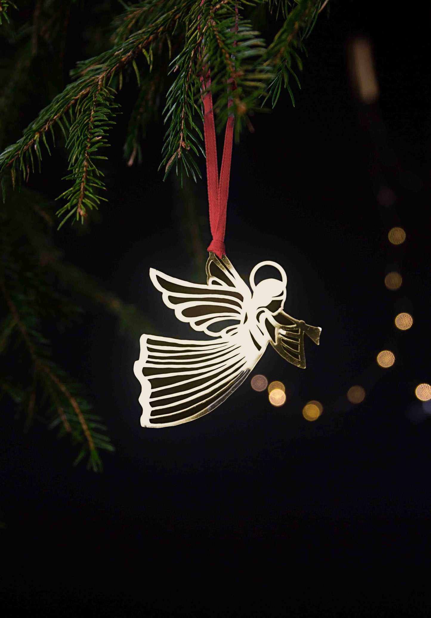 Gold Flying Angel Metal Ornament