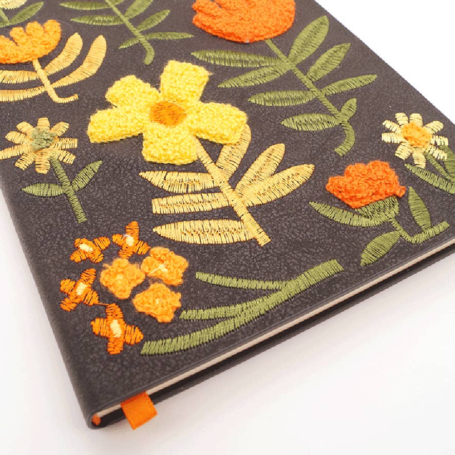 Chunky Flowers Embroidered Journal