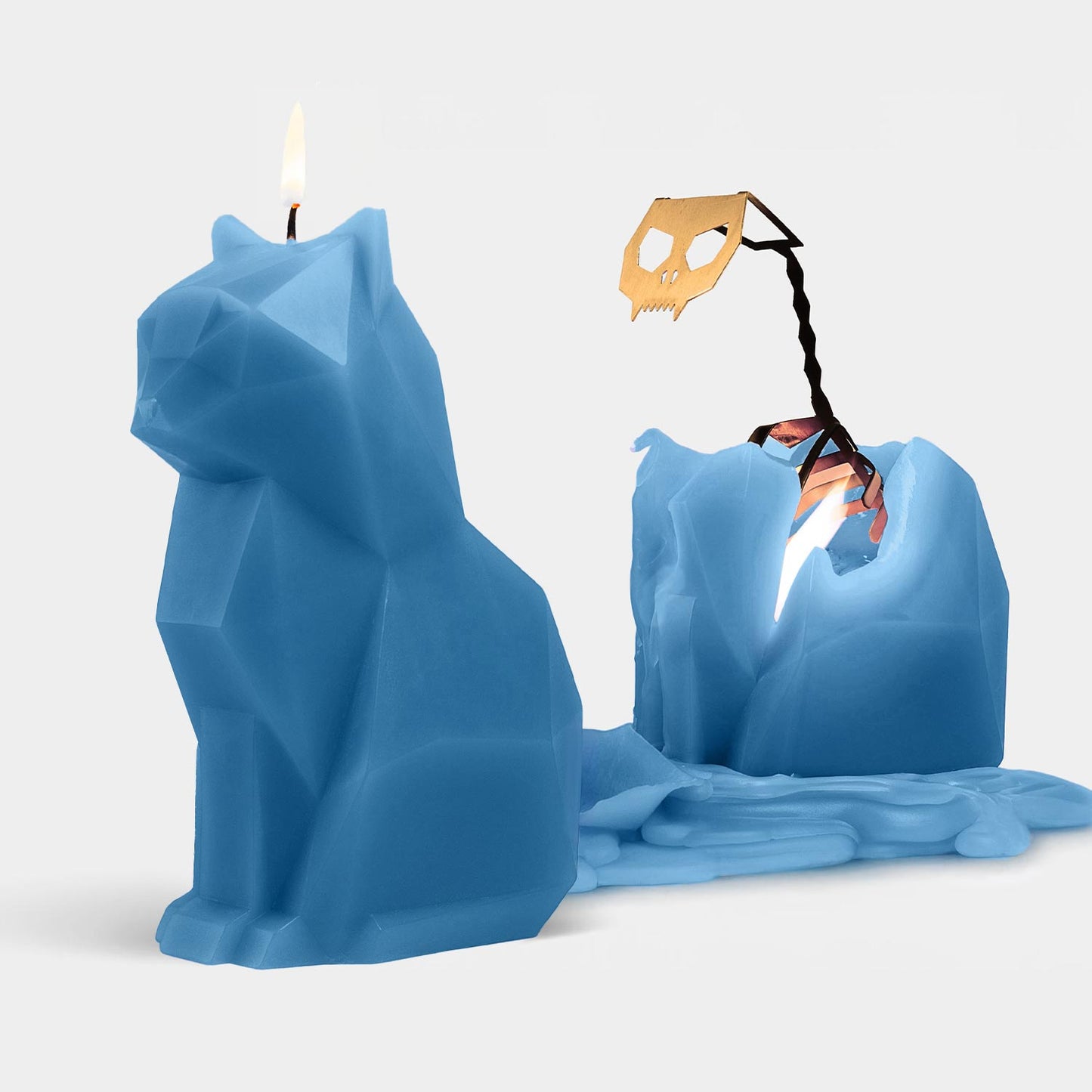 Pyropet Kisa Cat Skeleton Candle - Blue