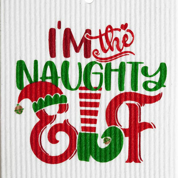 Swedish Dishcloth - Naughty Elf