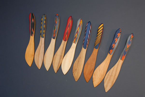 Alder Butter Knife with Colorful Mosaic Handle