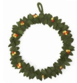 Felt Wreath - Green with Autumn Berries (Large)