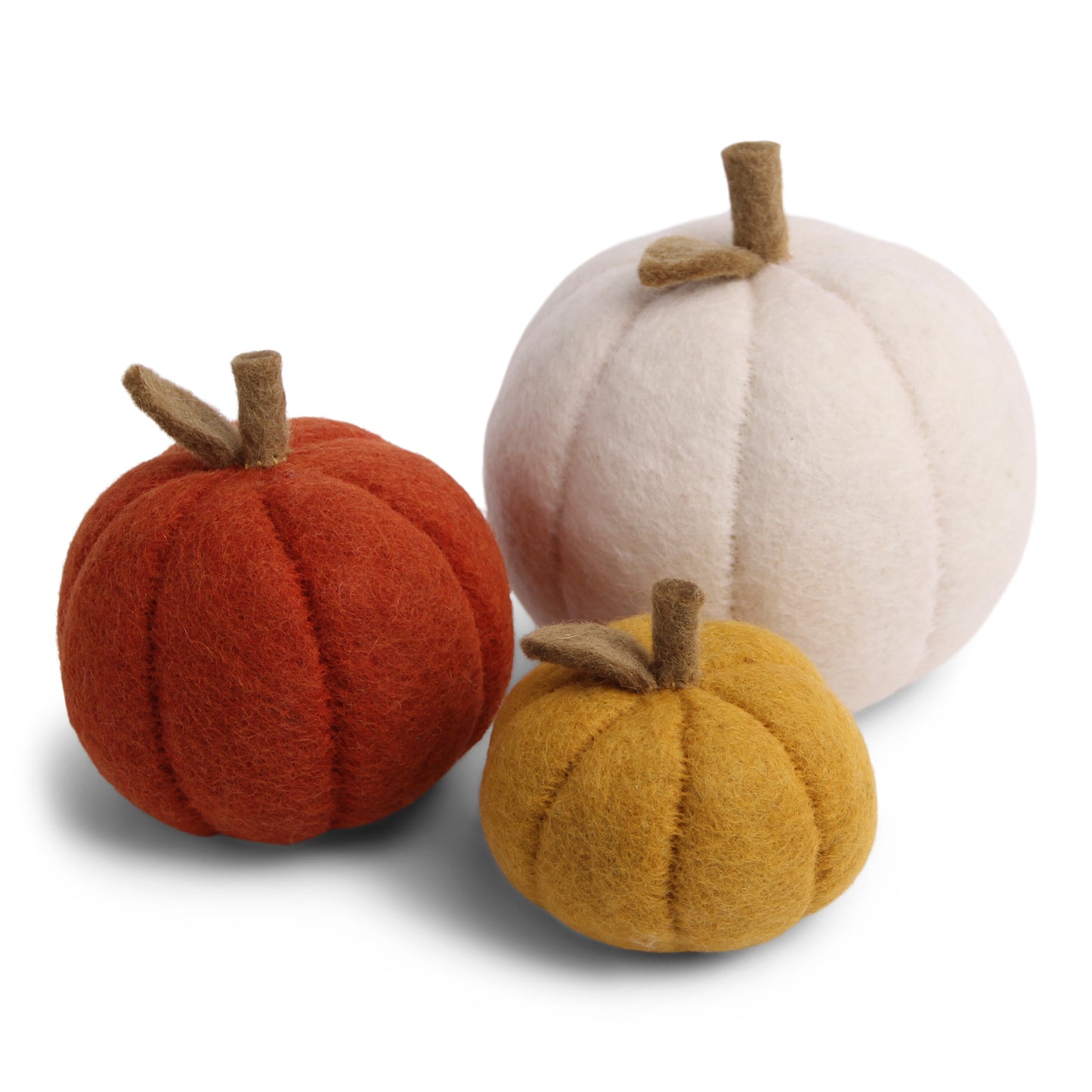 Felt Big Pumpkin Decoration - Set of 3