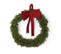 Felt Wreath - Green with Red Bow (Large)