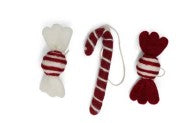 Felt Mixed Candy Ornaments - Set of 3