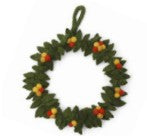 Felt Wreath - Green with Autumn Berries (Small)