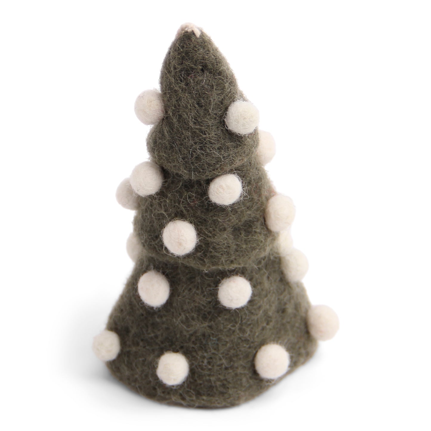 Felt Small Tree with White Pompoms Ornament