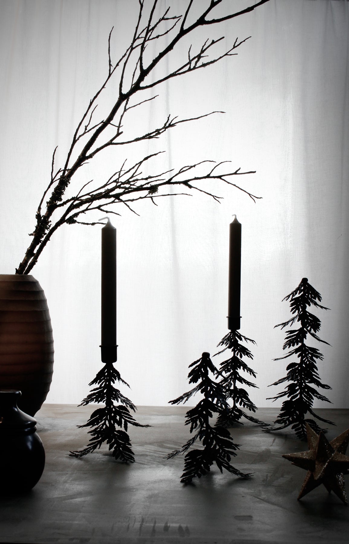 Nostalgia Christmas Tree Candleholder - Black