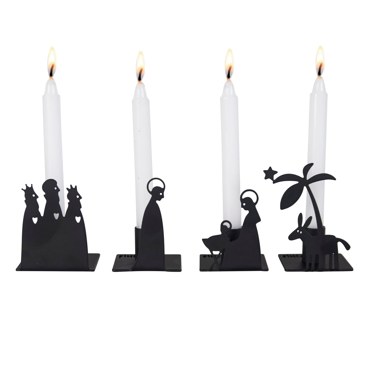 Metal Candleholder for 4 Candles - Nativity (Small)