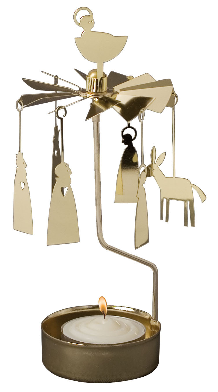 Angel Chime - Nativity Crib (Gold)