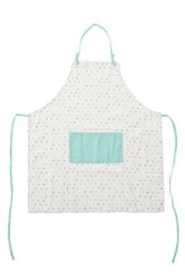 Polyester Cotton Apron - Pink, Grey, & Green