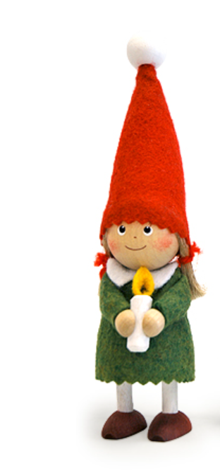 Girl Tomte with Candle Ornament