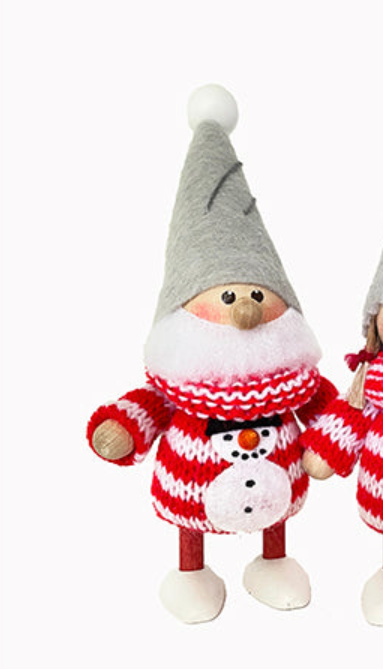 Boy Tomte in Red Snowman Sweater Ornament