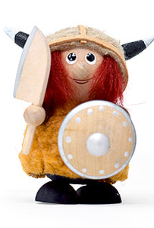 Viking Woman with Knife and Shield Ornament