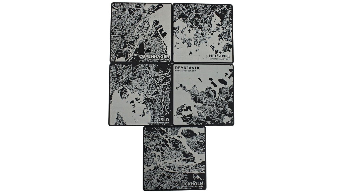 Nordic City Aluminum Coasters Set