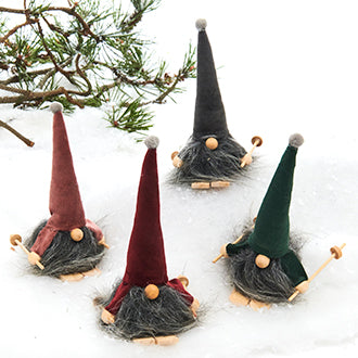 Velour Skiing Gnomes