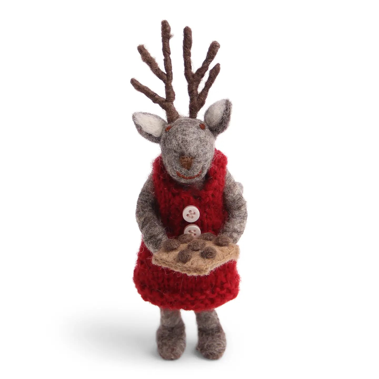 Felt Grey Deer with Baking Tray Ornament