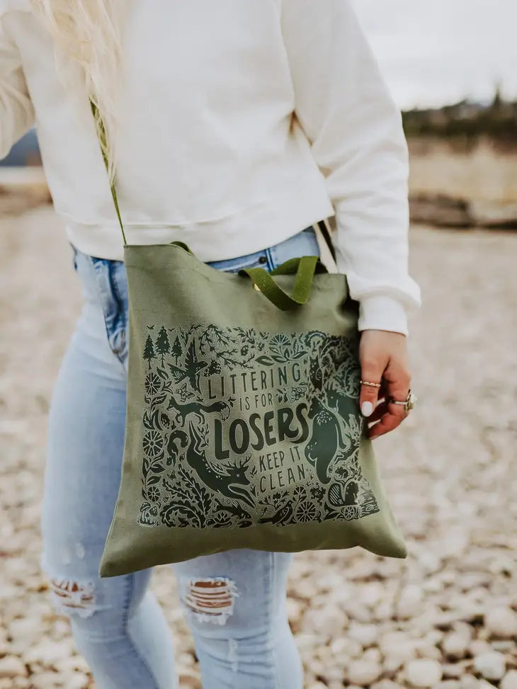 Littering is for Losers Canvas Tote Bag
