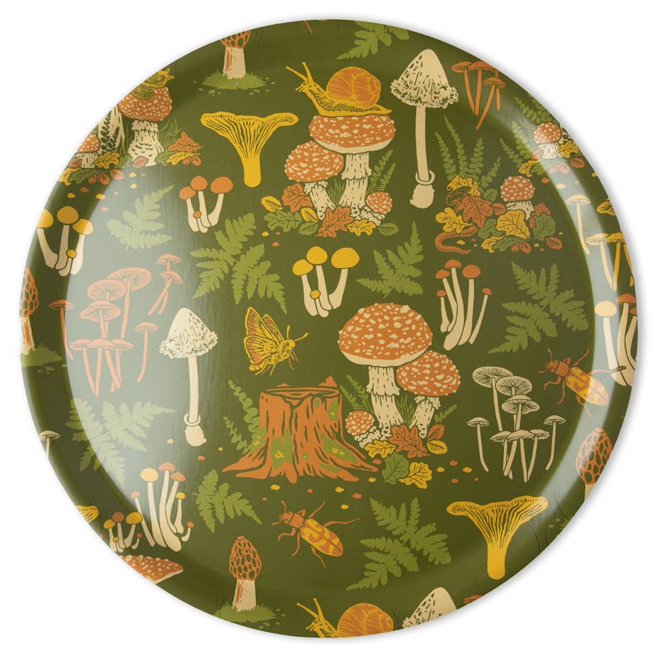 Round Tray - Mushrooms