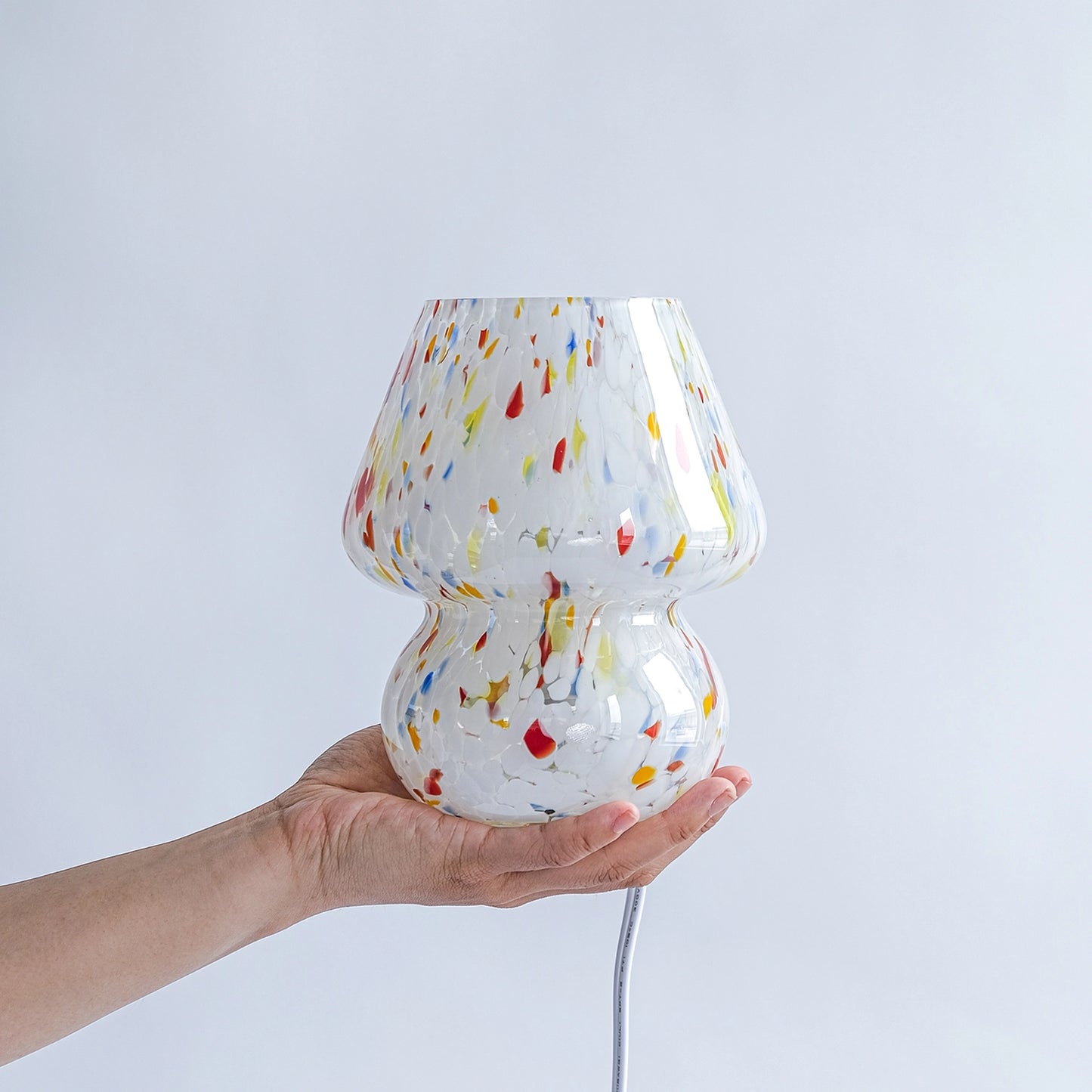 Mini Glass Mushroom Lamp - Confetti