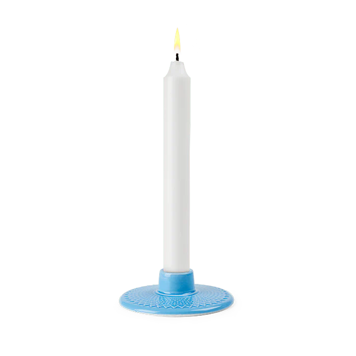 Lyngby Porcelain Rhombe Color Candleholder - Blue