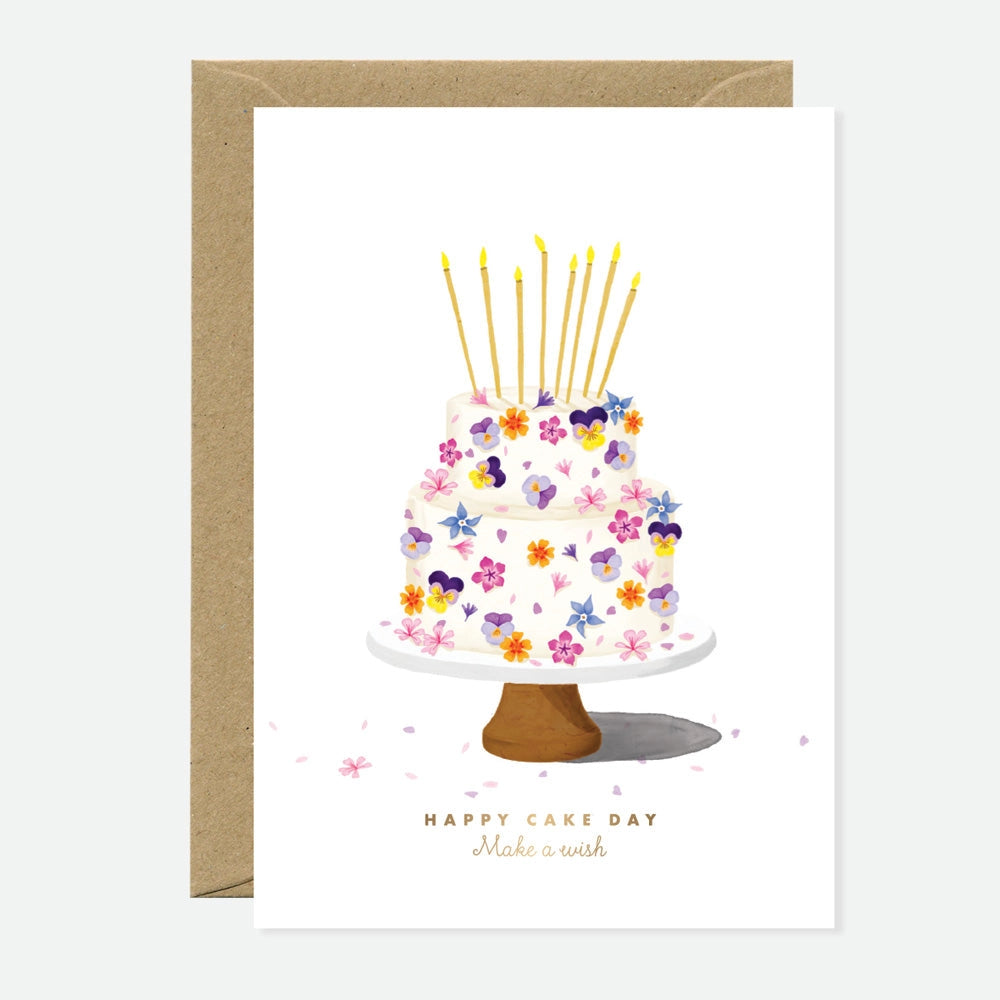 Greeting Cards - Gold Foil Flower Cake
