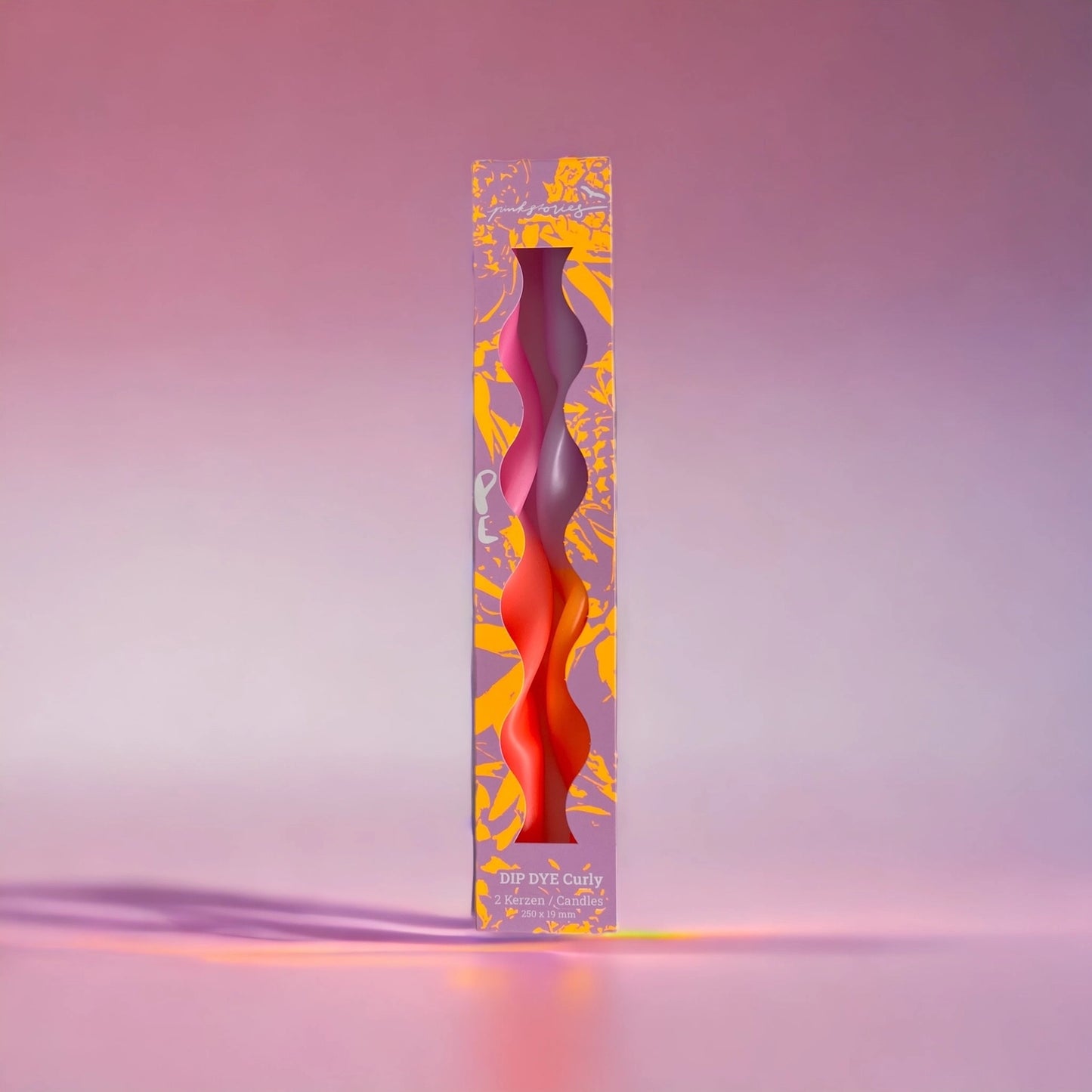 Dip Dye Curly Candles Set of 2 - Miami Lilac