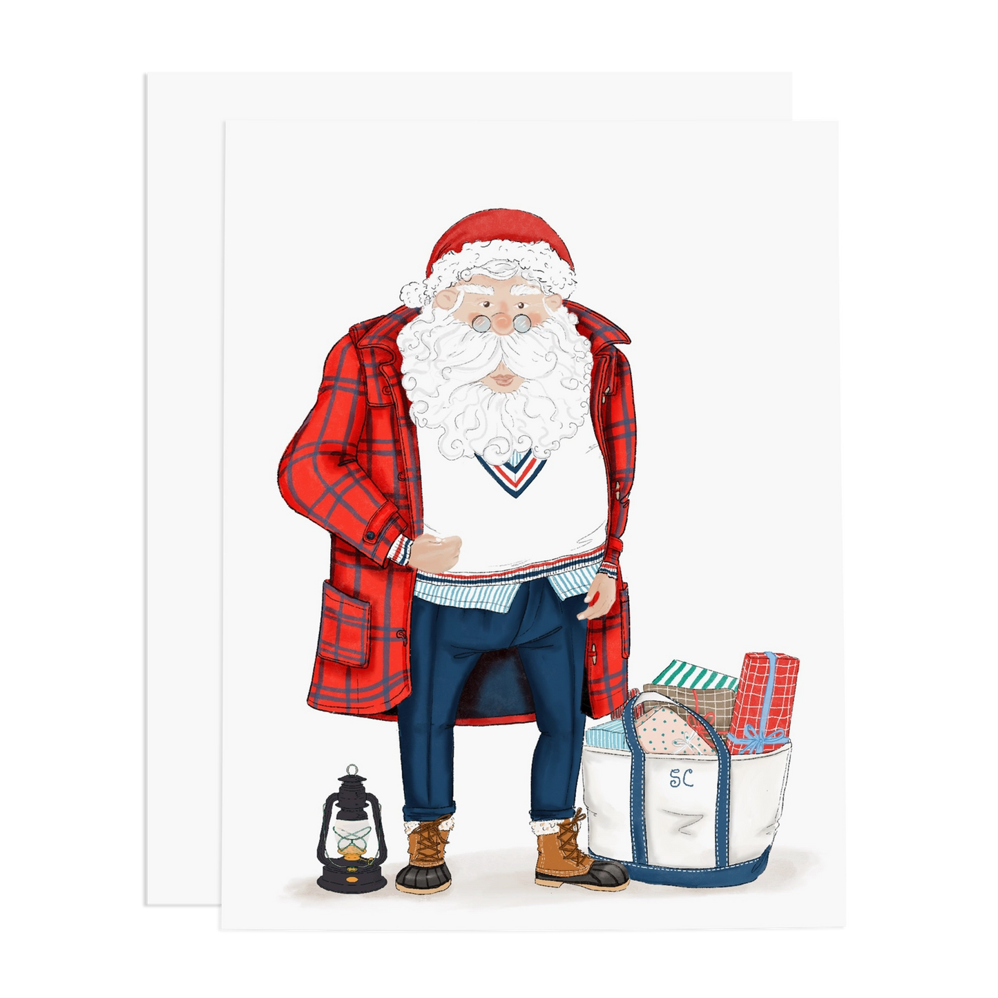 Greeting Cards - Preppy Santa