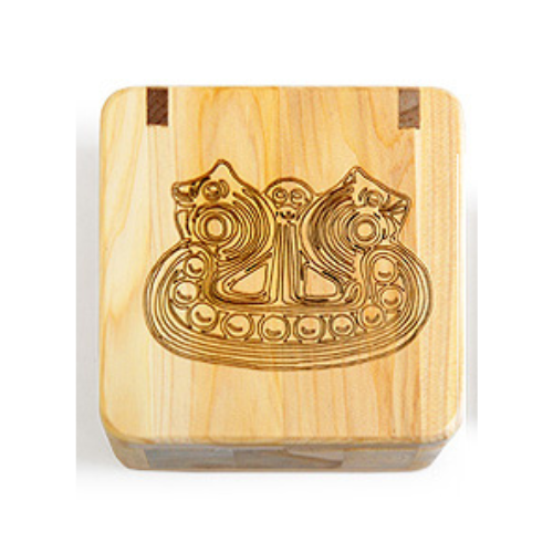 Handcrafted Nordic Juniper Viking Ship Box
