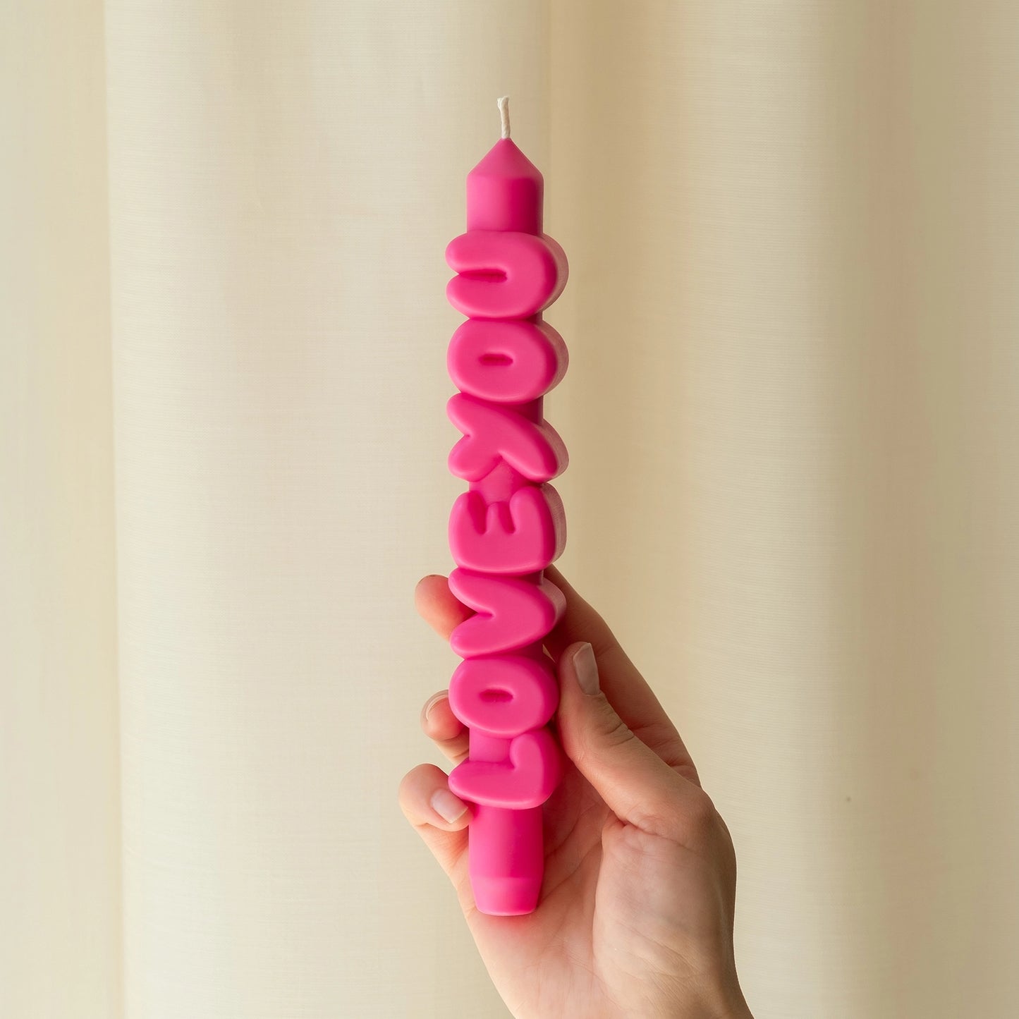 Taper Candle Love You - Pink