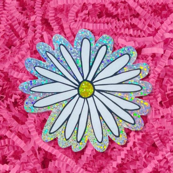 Glitter Daisy Sticker