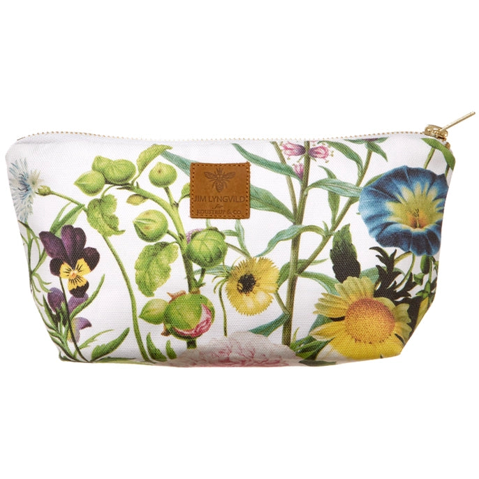 A Flower Garden Cosmetic Bag - Block Bottom
