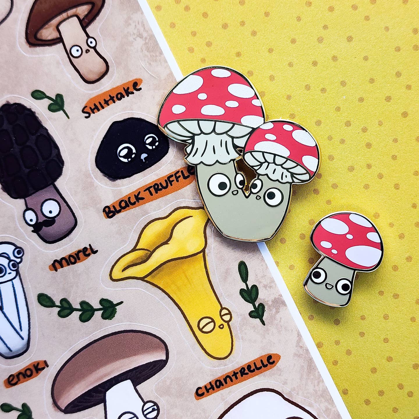 Double Shroomie Enamel Pin