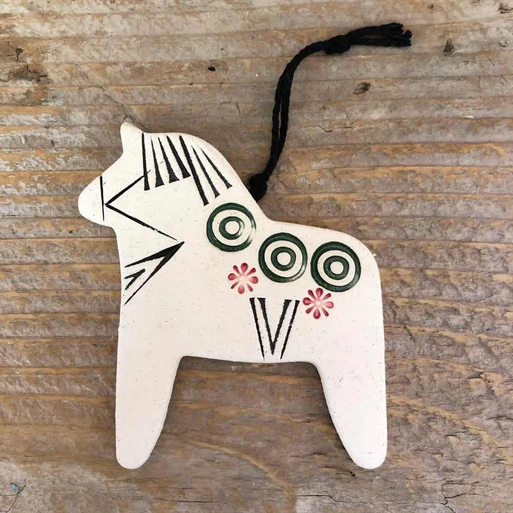 Handmade Ceramic Dala Horse Ornament