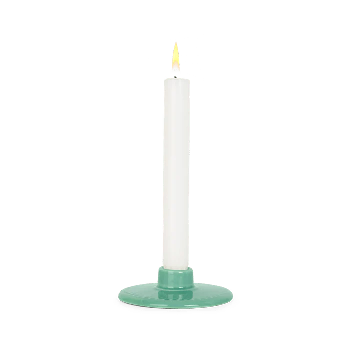 Lyngby Porcelain Rhombe Color Candleholder - Green
