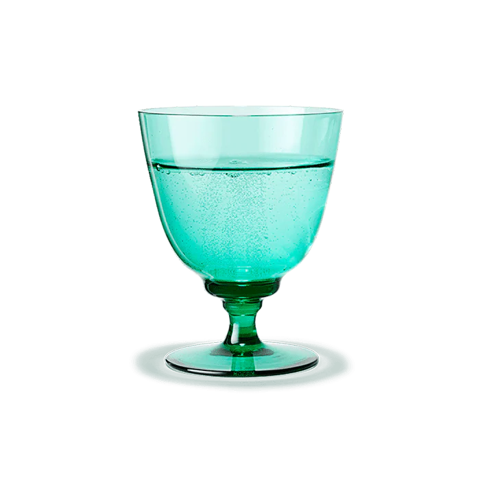 Holmegaard Flow Tumbler on Foot - Emerald Green