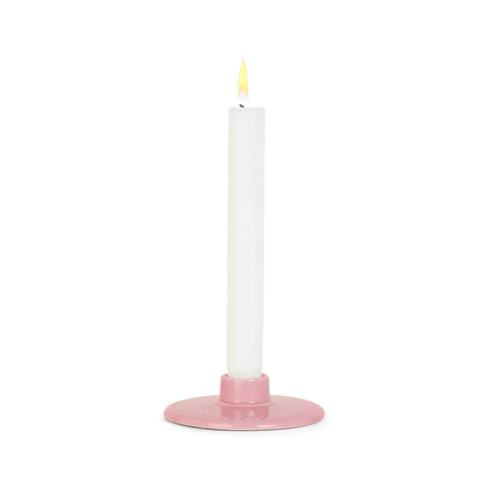 Lyngby Porcelain Rhombe Color Candleholder - Rose