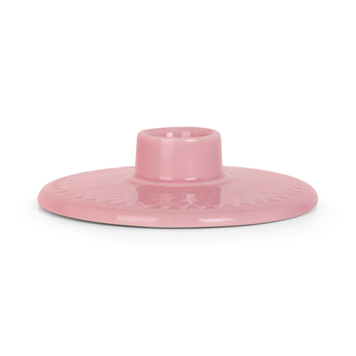 Lyngby Porcelain Rhombe Color Candleholder - Rose
