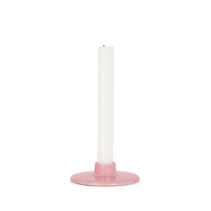 Lyngby Porcelain Rhombe Color Candleholder - Rose