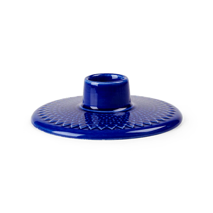 Lyngby Porcelain Rhombe Color Candleholder - Dark Blue