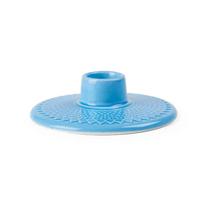 Lyngby Porcelain Rhombe Color Candleholder - Blue