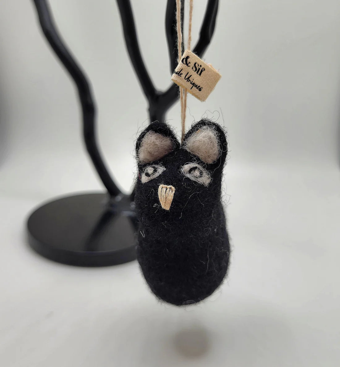 Felt Black Cat Ornament - Small
