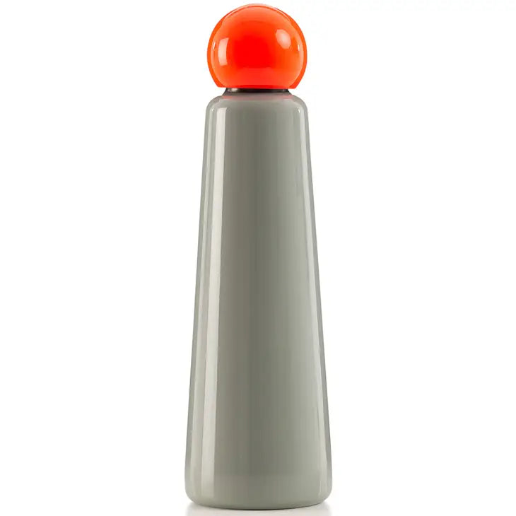 Skittle Jumbo Water Bottle - Light Grey & Coral