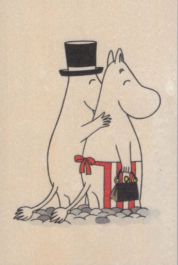 Wooden Postcard - Moominmamma & Pappa