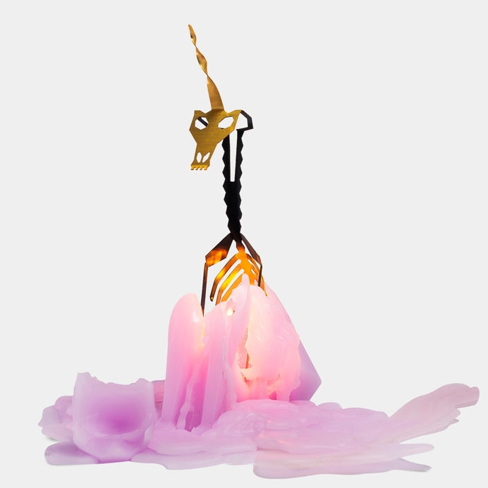 Pyropet Einar Unicorn Skeleton Candle - Lilac