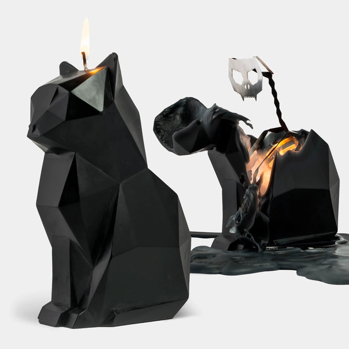 Pyropet Kisa Cat Skeleton Candle - Black