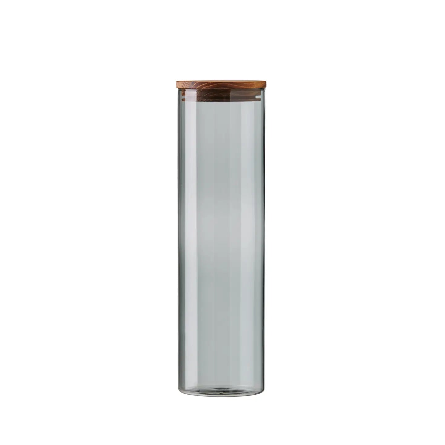 RAW Smoke Glass Storage Canister with Teak Lid - Large