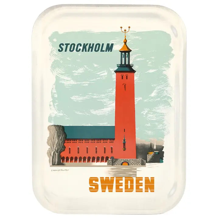 Serving Tray - Kauffer: The City Hall in Stockholm, 20 x 27 cm