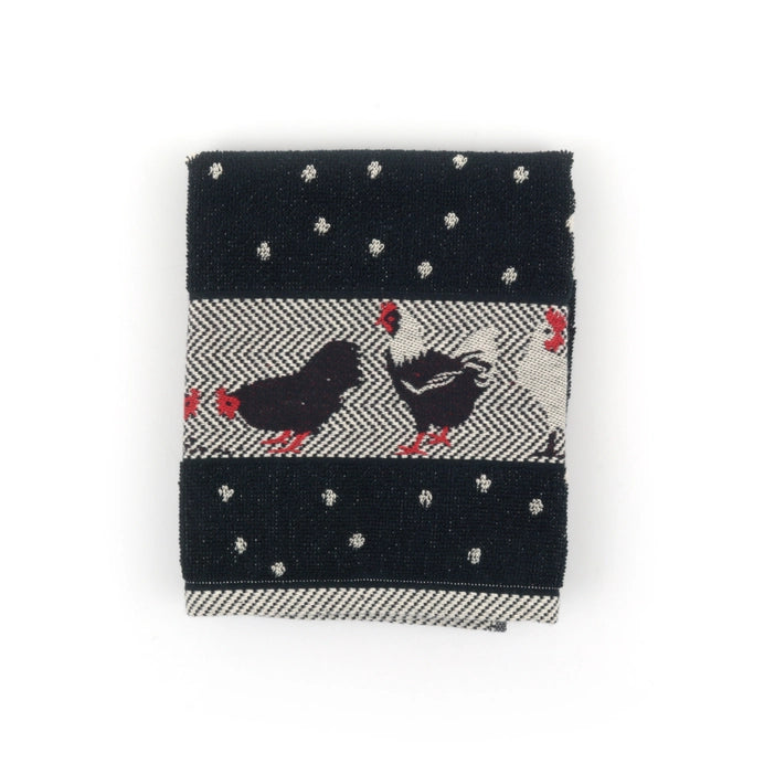 Kitchen Towel Chickens 100% Organic Cotton - Black